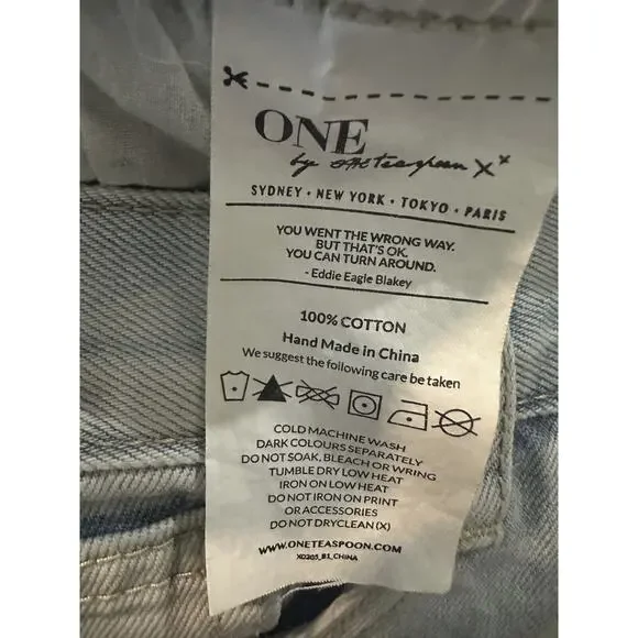 One x OneTeaspoon Awesome Baggies Denim Boyfriend Jeans Distressed Light Wash 28 - Picture 6 of 13